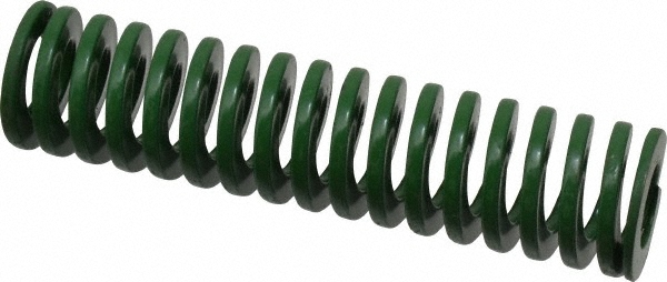 Die Spring: 1" Hole Dia, 1/2" Rod Dia, 4" Free Length, Green