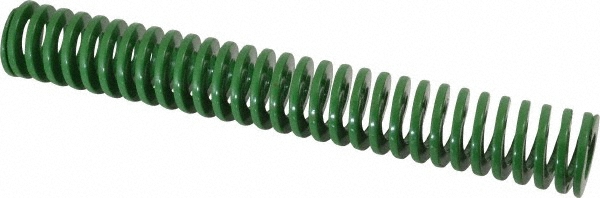 Die Spring: 1" Hole Dia, 1/2" Rod Dia, 7" Free Length, Green
