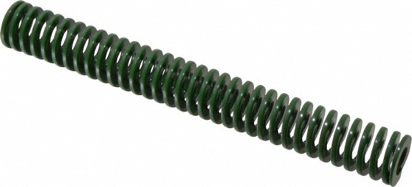 Die Spring: 1" Hole Dia, 1/2" Rod Dia, 8" Free Length, Green
