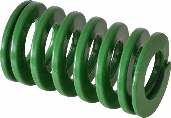 Die Spring: 1-1/2" Hole Dia, 3/4" Rod Dia, 2-1/2" Free Length, Green