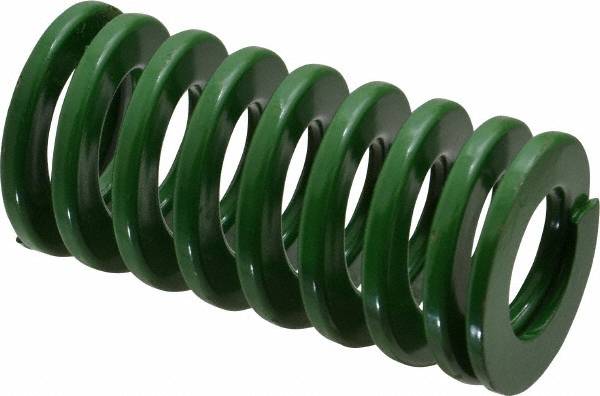 Die Spring: 1-1/2" Hole Dia, 3/4" Rod Dia, 3" Free Length, Green