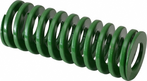Die Spring: 1-1/2" Hole Dia, 3/4" Rod Dia, 4" Free Length, Green