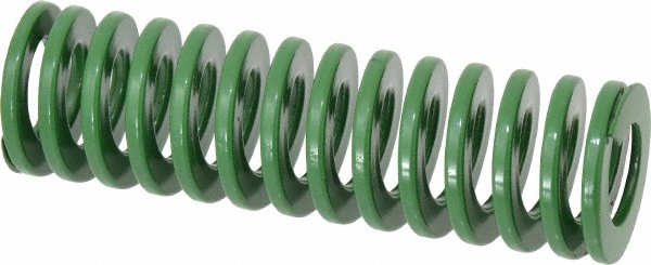 Die Spring: 1-1/2" Hole Dia, 3/4" Rod Dia, 5" Free Length, Green