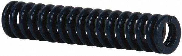 Die Spring: 3/8" Hole Dia, 3/16" Rod Dia, 1-3/4" Free Length, Blue