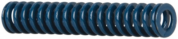 Die Spring: 3/8" Hole Dia, 3/16" Rod Dia, 2" Free Length, Blue