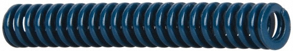 Die Spring: 3/8" Hole Dia, 3/16" Rod Dia, 2-1/2" Free Length, Blue