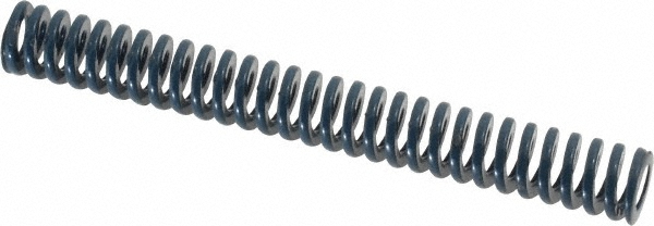 Die Spring: 3/8" Hole Dia, 3/16" Rod Dia, 3" Free Length, Blue