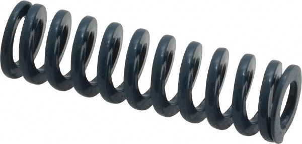Die Spring: 1/2" Hole Dia, 9/32" Rod Dia, 1-3/4" Free Length, Blue