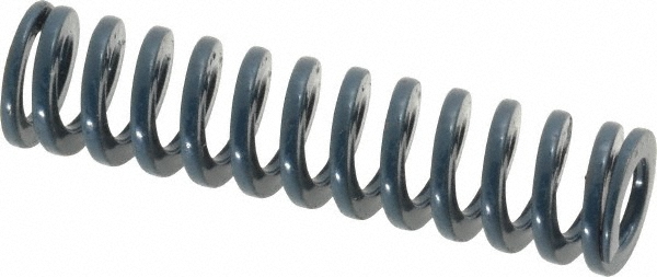 Die Spring: 1/2" Hole Dia, 9/32" Rod Dia, 2" Free Length, Blue