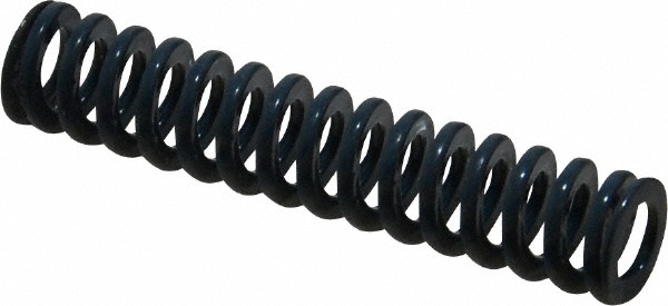 Die Spring: 1/2" Hole Dia, 9/32" Rod Dia, 2-1/2" Free Length, Blue