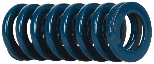 Die Spring: 5/8" Hole Dia, 11/32" Rod Dia, 1-1/2" Free Length, Blue