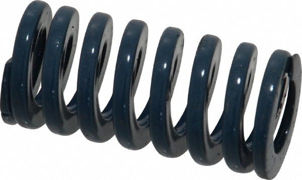 Die Spring: 3/4" Hole Dia, 3/8" Rod Dia, 1-1/2" Free Length, Blue