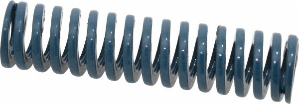 Die Spring: 3/4" Hole Dia, 3/8" Rod Dia, 3" Free Length, Blue