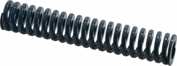 Die Spring: 3/4" Hole Dia, 3/8" Rod Dia, 4" Free Length, Blue