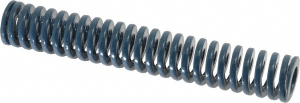 Die Spring: 3/4" Hole Dia, 3/8" Rod Dia, 4-1/2" Free Length, Blue
