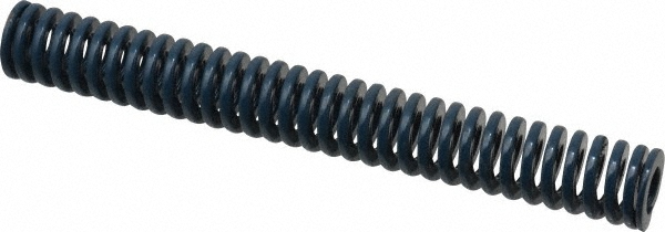 Die Spring: 3/4" Hole Dia, 3/8" Rod Dia, 6" Free Length, Blue
