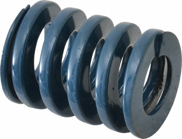 Die Spring: 1" Hole Dia, 1/2" Rod Dia, 1-1/4" Free Length, Blue