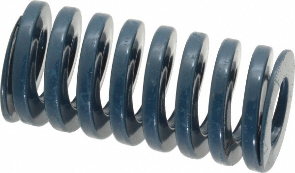 Die Spring: 1" Hole Dia, 1/2" Rod Dia, 2" Free Length, Blue