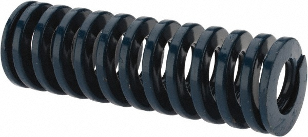 Die Spring: 1" Hole Dia, 1/2" Rod Dia, 3" Free Length, Blue