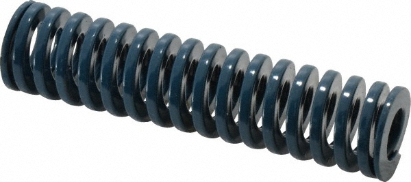 Die Spring: 1" Hole Dia, 1/2" Rod Dia, 4" Free Length, Blue
