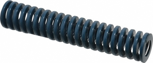 Die Spring: 1" Hole Dia, 1/2" Rod Dia, 5" Free Length, Blue