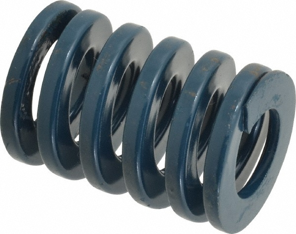 Die Spring: 1-1/4" Hole Dia, 5/8" Rod Dia, 1-3/4" Free Length, Blue