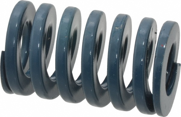 Die Spring: 1-1/4" Hole Dia, 5/8" Rod Dia, 2" Free Length, Blue