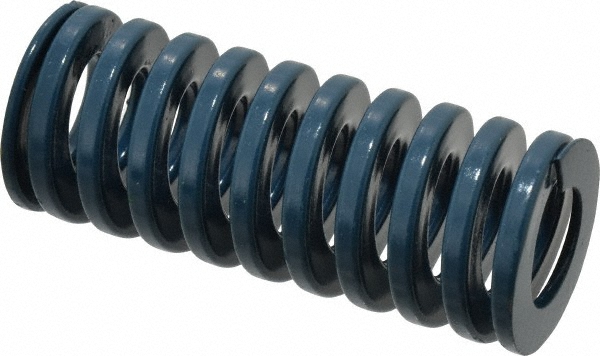 Die Spring: 1-1/4" Hole Dia, 5/8" Rod Dia, 3" Free Length, Blue