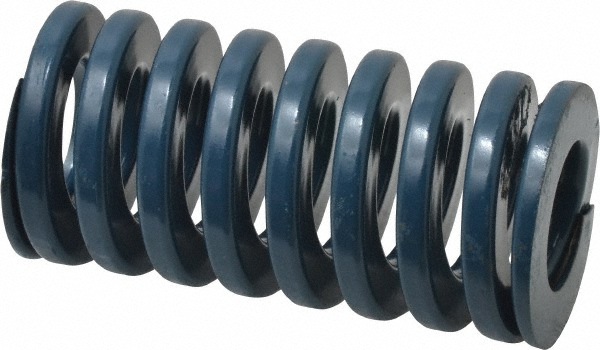 Die Spring: 1-1/2" Hole Dia, 3/4" Rod Dia, 3" Free Length, Blue