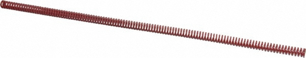 Die Spring: 3/8" Hole Dia, 3/16" Rod Dia, 12" Free Length, Red