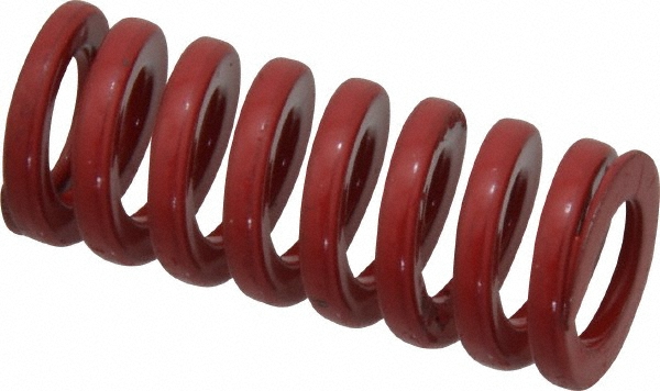 Die Spring: 5/8" Hole Dia, 11/32" Rod Dia, 1-1/2" Free Length, Red