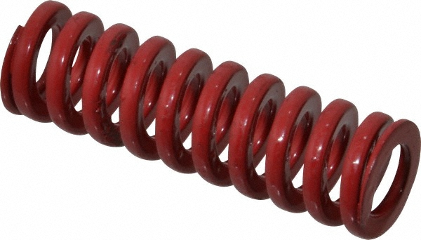 Die Spring: 5/8" Hole Dia, 11/32" Rod Dia, 2" Free Length, Red