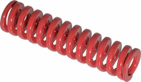 Die Spring: 5/8" Hole Dia, 11/32" Rod Dia, 2-1/2" Free Length, Red