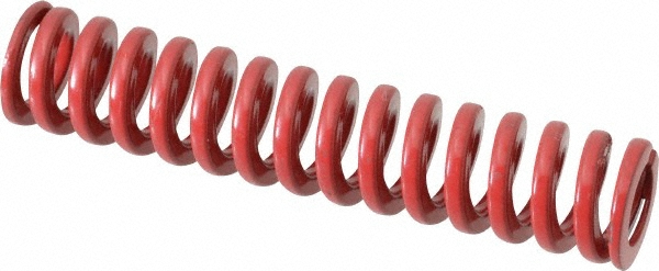 Die Spring: 5/8" Hole Dia, 11/32" Rod Dia, 3" Free Length, Red