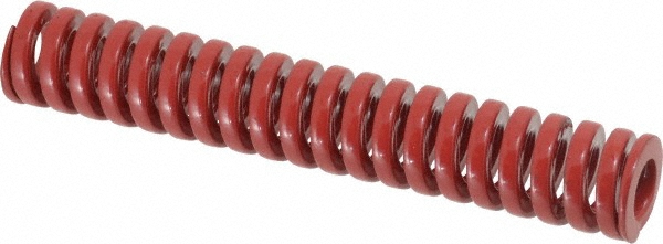 Die Spring: 3/4" Hole Dia, 3/8" Rod Dia, 4-1/2" Free Length, Red