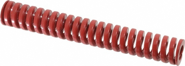 Die Spring: 3/4" Hole Dia, 3/8" Rod Dia, 5" Free Length, Red