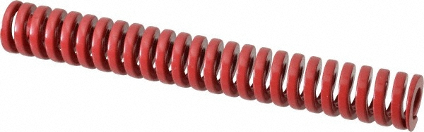 Die Spring: 3/4" Hole Dia, 3/8" Rod Dia, 5-1/2" Free Length, Red