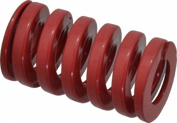 Die Spring: 1" Hole Dia, 1/2" Rod Dia, 1-3/4" Free Length, Red