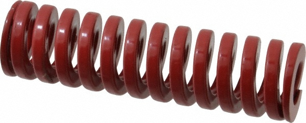 Die Spring: 1" Hole Dia, 1/2" Rod Dia, 3-1/2" Free Length, Red