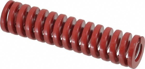 Die Spring: 1" Hole Dia, 1/2" Rod Dia, 4" Free Length, Red