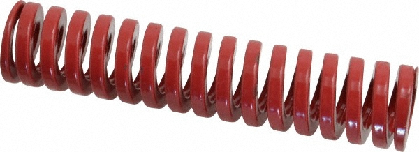 Die Spring: 1" Hole Dia, 1/2" Rod Dia, 4-1/2" Free Length, Red