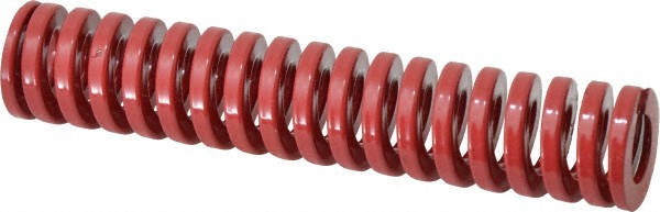 Die Spring: 1" Hole Dia, 1/2" Rod Dia, 5" Free Length, Red