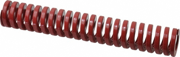 Die Spring: 1" Hole Dia, 1/2" Rod Dia, 6" Free Length, Red