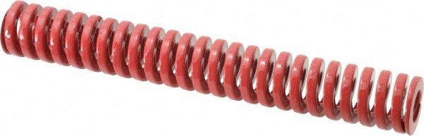 Die Spring: 1" Hole Dia, 1/2" Rod Dia, 7" Free Length, Red
