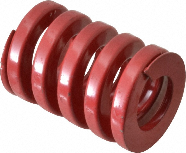 Die Spring: 1-1/4" Hole Dia, 5/8" Rod Dia, 1-3/4" Free Length, Red