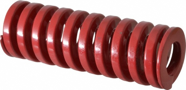 Die Spring: 1-1/4" Hole Dia, 5/8" Rod Dia, 3-1/2" Free Length, Red