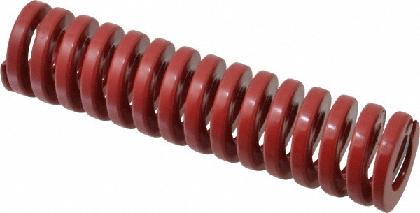 Die Spring: 1-1/4" Hole Dia, 5/8" Rod Dia, 5" Free Length, Red