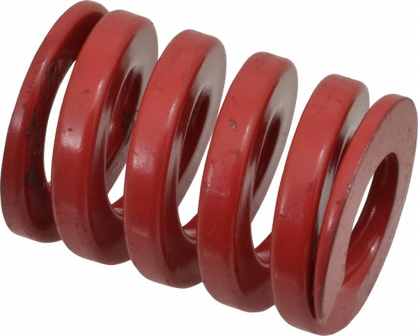 Die Spring: 1-1/2" Hole Dia, 3/4" Rod Dia, 2" Free Length, Red