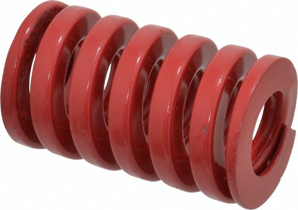 Die Spring: 1-1/2" Hole Dia, 3/4" Rod Dia, 2-1/2" Free Length, Red