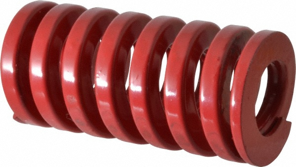Die Spring: 1-1/2" Hole Dia, 3/4" Rod Dia, 3" Free Length, Red